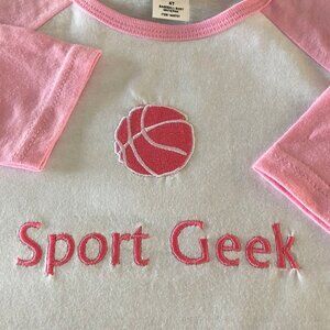 Sport geek Pink/White t-shirt girls